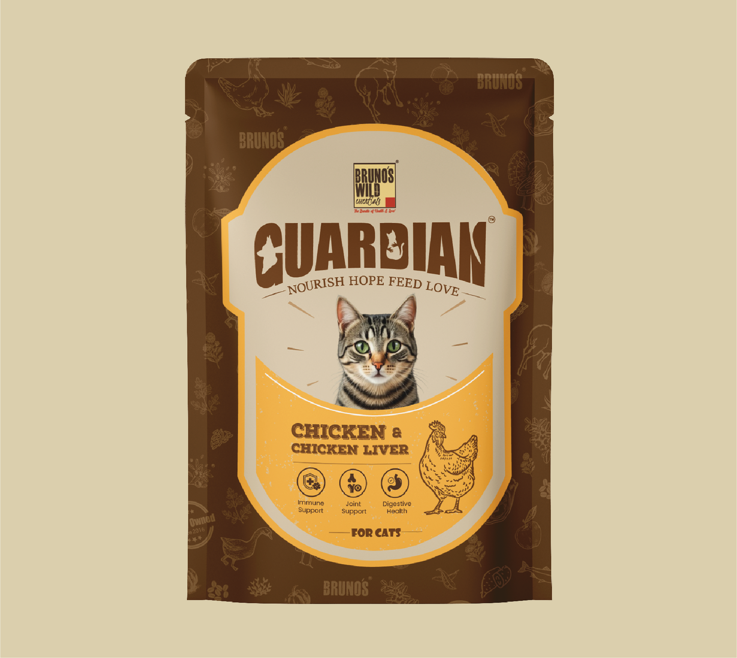 Bruno's Guardian Chicken & Chicken Liver Wet Food for Cats