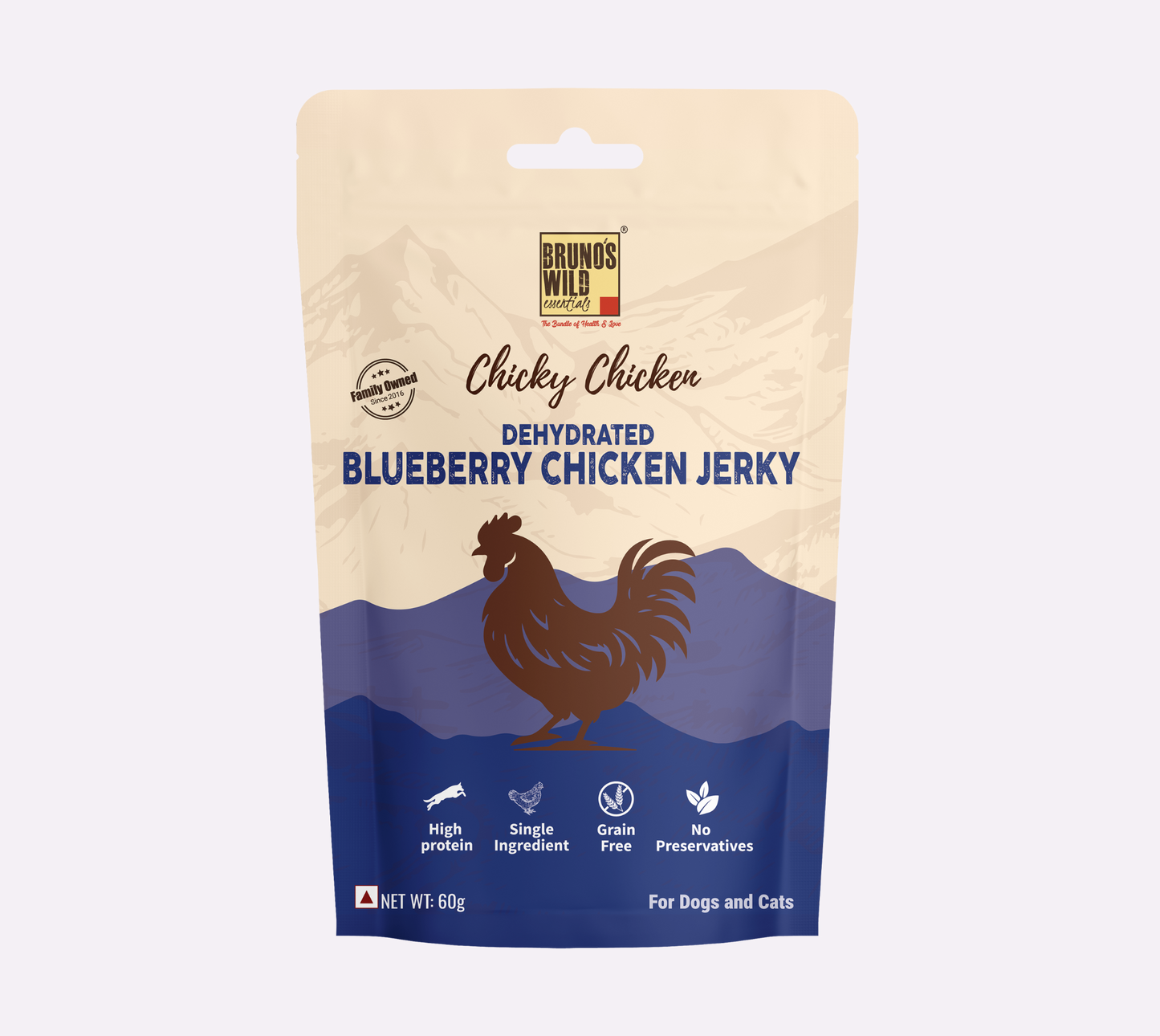 Dehydrated Blueberry Chicken Jerky
