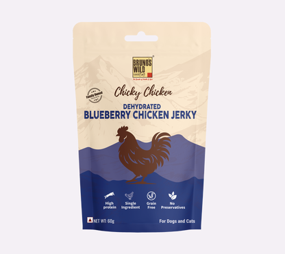 Dehydrated Blueberry Chicken Jerky