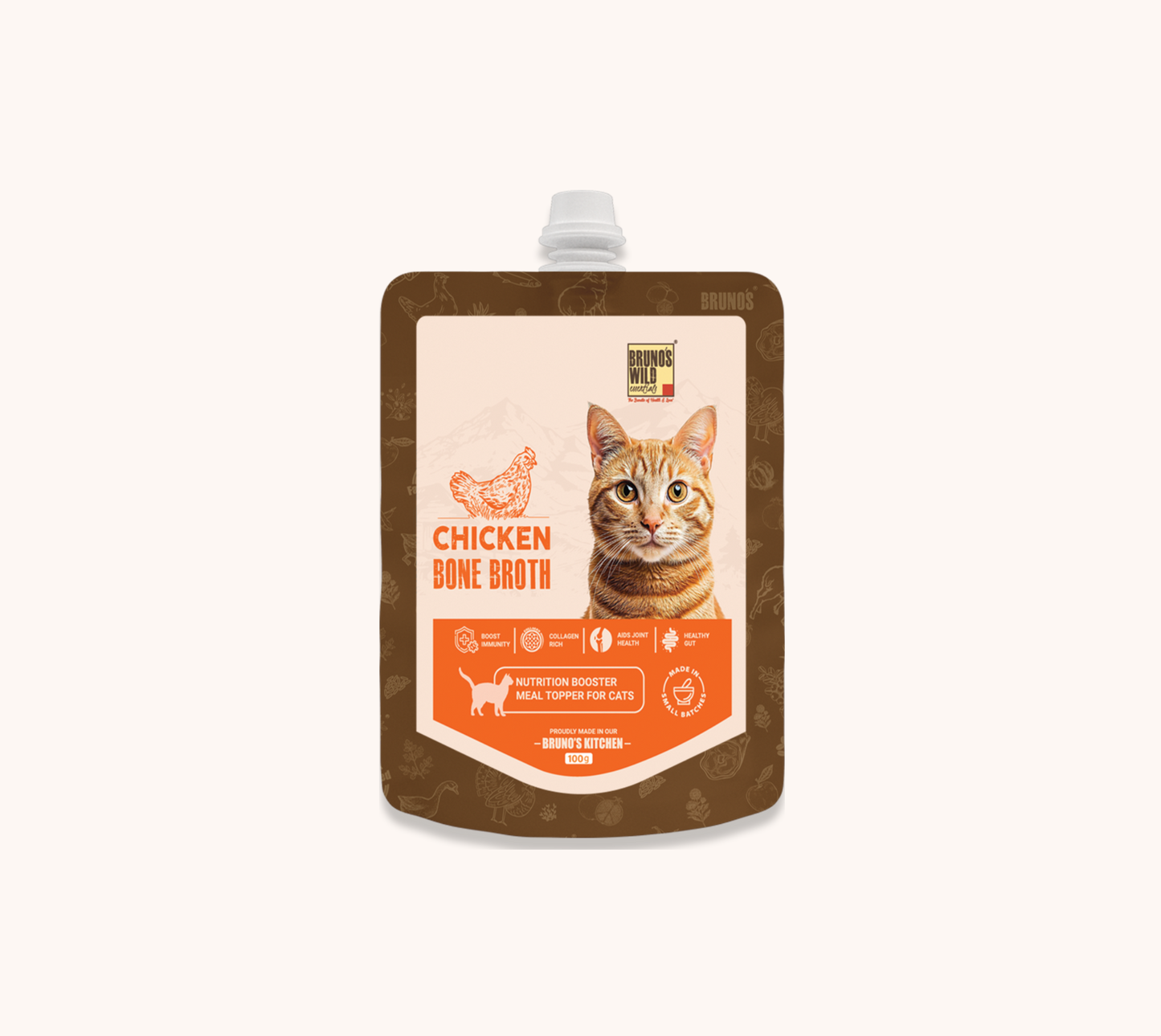 Natural Chicken Bone Broth For Cats 100g
