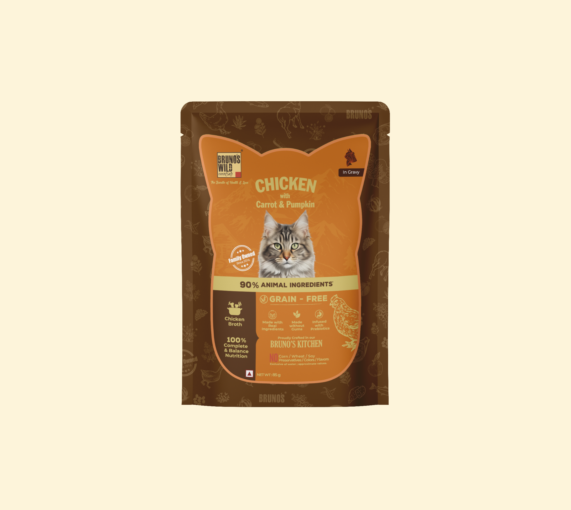 Chicken with Carrot & Pumpkin Wet Cat Food for Adults & Kittens | Bruno ...